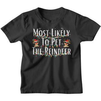 Most Likely To Family Christmas Pjs Matching Men Women Kids V2 Youth T-shirt - Thegiftio UK