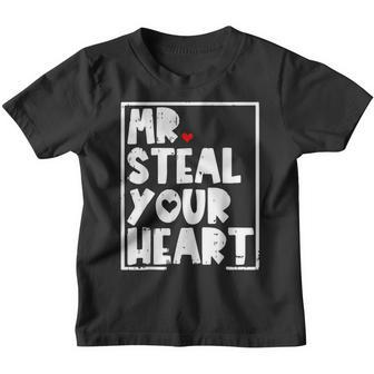 Mr Steal Your Heart Valentines Day Funny V-Day Boys Kids Youth T-shirt - Thegiftio UK