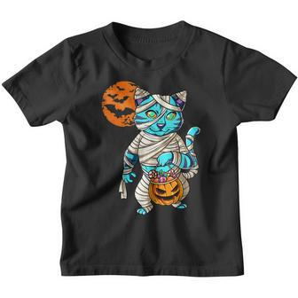 Mummy Pumpkin Halloween Cat Youth T-shirt - Thegiftio UK