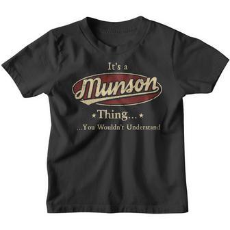 Munson Shirt Personalized Name Gifts T Shirt Name Print T Shirts Shirts With Name Munson Youth T-shirt - Thegiftio UK
