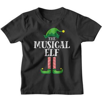 Musical Elf Matching Family Group Christmas Party Pajama Youth T-shirt - Thegiftio UK