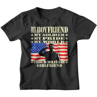 My Boyfriend My Soldier Hero Proud Military Girlfriend Gifts Youth T-shirt - Thegiftio UK