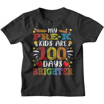 My Pre-K Kids Are 100 Days Brighter 100Th Day Teachers Youth T-shirt - Thegiftio UK