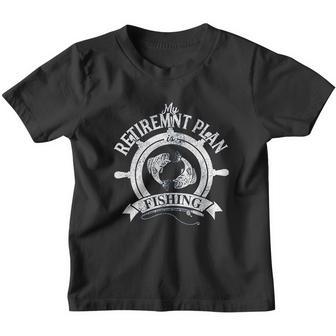 My Retirement Plan Fishing Funny Fisherman Gift Party Youth T-shirt - Thegiftio UK