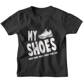 My Shoes Have More Miles Than Your Car Running Youth T-shirt - Monsterry UK