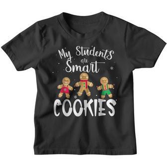 My Students Kids Are Smart Cookies Christmas Teacher Pajamas Youth T-shirt - Thegiftio UK