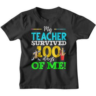 My Teacher Survived 100 Days Of Me Dab 100 Days Of School Youth T-shirt - Seseable