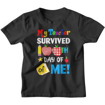 My Teacher Survived 100 Days Of Me Funny School V2 Youth T-shirt - Thegiftio UK