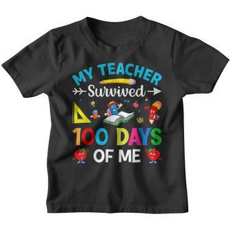 My Teacher Survived 100 Days Of Me Funny School V4 Youth T-shirt - Thegiftio UK