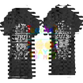 My Teacher Survived 100 Days Of Me Happy 100Th Day Of School V2 Youth T-shirt - Seseable