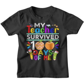 My Teacher Survived 100 Days Of Me Happy 100Th Day Of School Youth T-shirt - Thegiftio UK