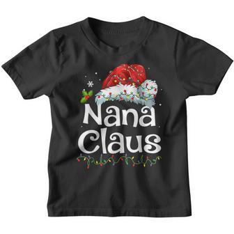 Nana Claus Christmas Pajama Family Matching Xmas Light Youth T-shirt - Thegiftio UK