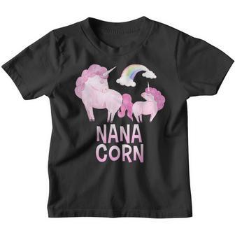 Nana Corn Unicorn Girl Baby Shower Grandma Youth T-shirt - Thegiftio UK
