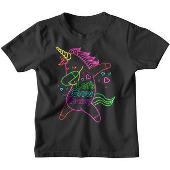 Neon Unicorn Lets Glow Crazy Retro 80S Group Party Squad Youth T-shirt - Thegiftio UK