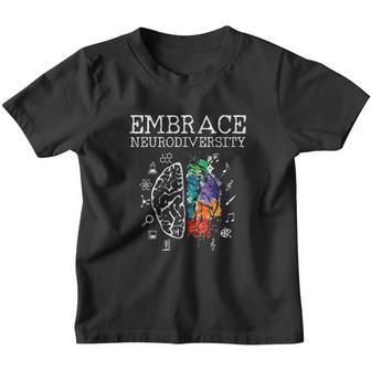 Neurodiversity Embrace ADHD Autism ASD Gift V2 Youth T-shirt - Thegiftio UK