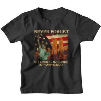 Never Forget September 11 911 20Th Anniversary Youth T-shirt - Thegiftio UK