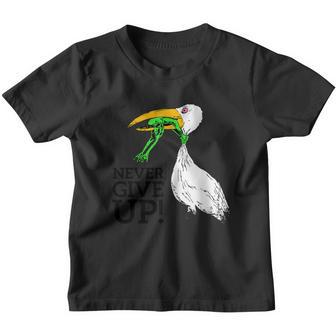 Never Give Up Stork And Frog V2 Youth T-shirt - Thegiftio UK