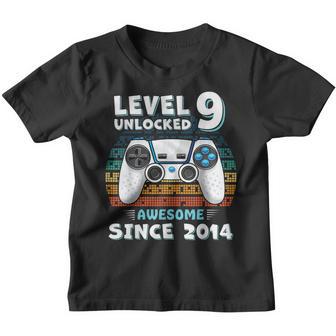Nine 9Yr Bday Son Boy Funny Gamer 9Th 9 Year Old Birthday Youth T-shirt - Thegiftio UK