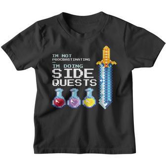 Not Procrastinating Side Quests Pixel Art Gamer Rpg Gift Youth T-shirt - Thegiftio UK