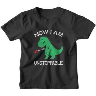 Now Im Unstoppable Funny T-Rex Dinosaur Pullover Youth T-shirt - Thegiftio UK