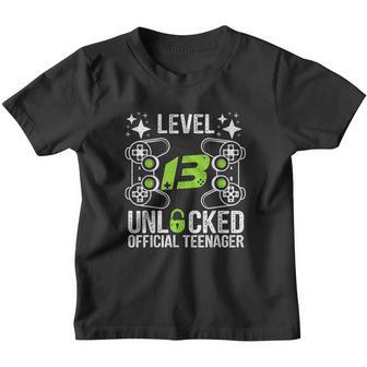 Official Teenager 13Th Birthday Gift Level 13 Unlocked Youth T-shirt - Thegiftio UK