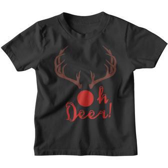 Oh Deer Reindeer Christmas Pajama Matching Family Gifts Xmas Youth T-shirt - Thegiftio UK