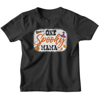 One Spooky Mama Halloween Bleach Funny Mom Youth T-shirt - Thegiftio UK