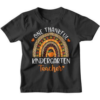 One Thankful Kindergarten Teacher Rainbow Thanksgiving 2022 V2 Youth T-shirt - Thegiftio UK
