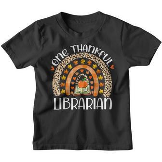 One Thankful Librarian Fall Autumn Librarian Thanksgiving V2 Youth T-shirt - Thegiftio UK
