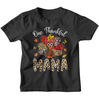 One Thankful Mama Autumn Fall Turkey Thanksgiving V2 Youth T-shirt - Thegiftio UK