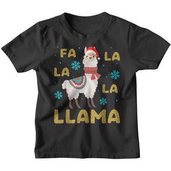 Pajamas Xmas Fa La La Llama Kids Women Christmas Pajama Gift Youth T-shirt - Thegiftio UK