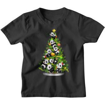 Panda Christmas Tree Decorations Ornaments Gifts Panda Lover Youth T-shirt - Thegiftio UK