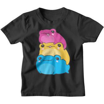Pansexual Flag Color Frogs Subtle Pan Pride Lgbtq Aesthetic Youth T-shirt - Thegiftio UK