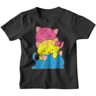 Pansexual Kawaii Cat Anime Art Cute Pan Pride Youth T-shirt - Thegiftio UK