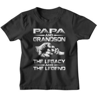 Papa And Grandson The Legend And The Legacy Tshirt Youth T-shirt - Monsterry