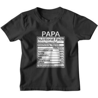Papa Gifts Papa Nutritional Facts Youth T-shirt - Thegiftio UK