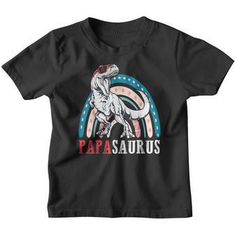 Papasaurus T Rex Dinosaur Papa Saurus Rainbow Fathers Day Youth T-shirt - Thegiftio UK