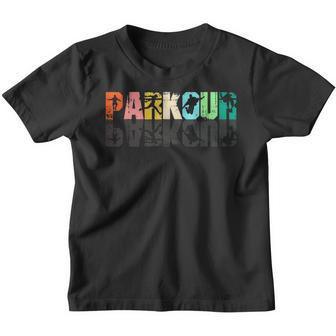Parkour Race Runner Jumping Retro Freerunning Boys Novelty Youth T-shirt | Mazezy