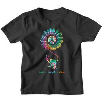 Peace Frog Live Laugh Love Hippie Flower Tie Dye Color Youth T-shirt - Thegiftio UK