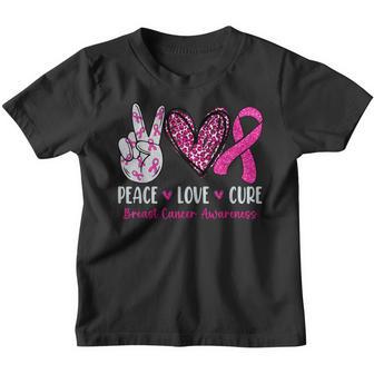 Peace Love Cure Pink Ribbonbreast Cancer Awareness V2 Youth T-shirt - Thegiftio UK