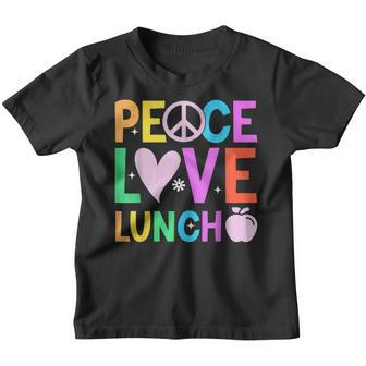 Peace Love Lunch Lady Retro Groovy Lunch Lady Back To School V2 Youth T-shirt - Thegiftio UK