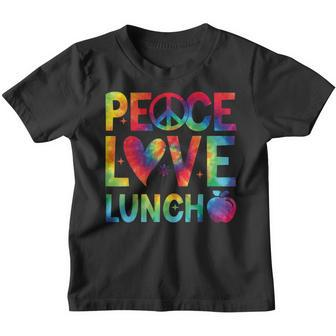 Peace Love Lunch Lady Retro Groovy Lunch Lady Back To School Youth T-shirt - Thegiftio UK