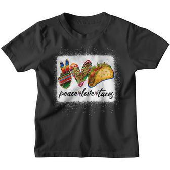 Peace Love Tacos Cute Taco Tuesday Mexican Food Lovers Youth T-shirt - Thegiftio UK