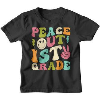 Peace Out 1St Grade Groovy Graduation Last Day Of School Youth T-shirt | Mazezy