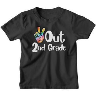 Peace Out 2Nd Grade Tie Dye Graduation Class Of 2022 Vituarl Youth T-shirt - Thegiftio UK
