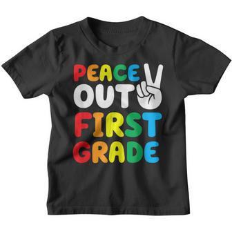 Peace Out First Grade Graduation Last Day School Funny Youth T-shirt | Mazezy