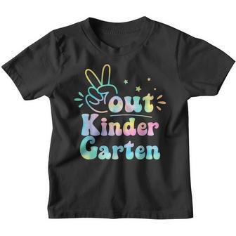 Peace Out Kindergarten Tie Dye Last Day Of School Kids Youth T-shirt - Thegiftio UK