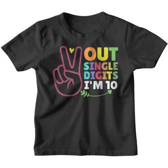 Peace Out Single Digits Im 10 Year Old 10Th Birthday Girl Youth T-shirt - Thegiftio UK