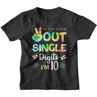 Peace Out Single Digits Im 10 Year Old 10Th Birthday Girl Youth T-shirt - Thegiftio UK