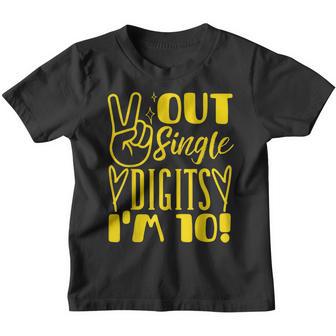 Peace Out Single Digits Im 10 Year Old 10Th Birthday Girl Youth T-shirt - Thegiftio UK